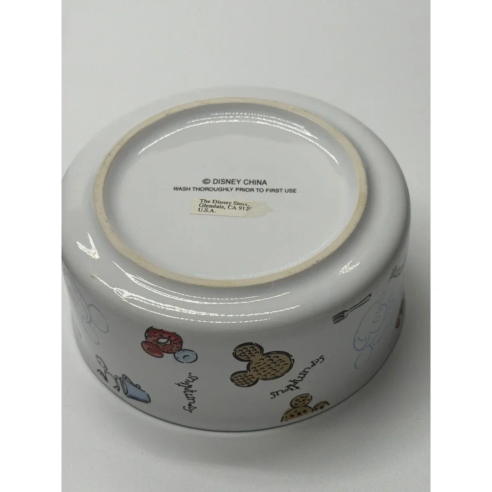 Disney Store Mickey & Friends Ceramic Chip and Dip Set Blue White‎ Snack Platter